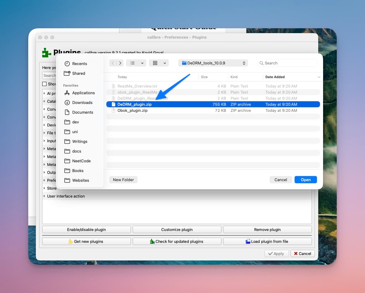 Calibre Import Plugin