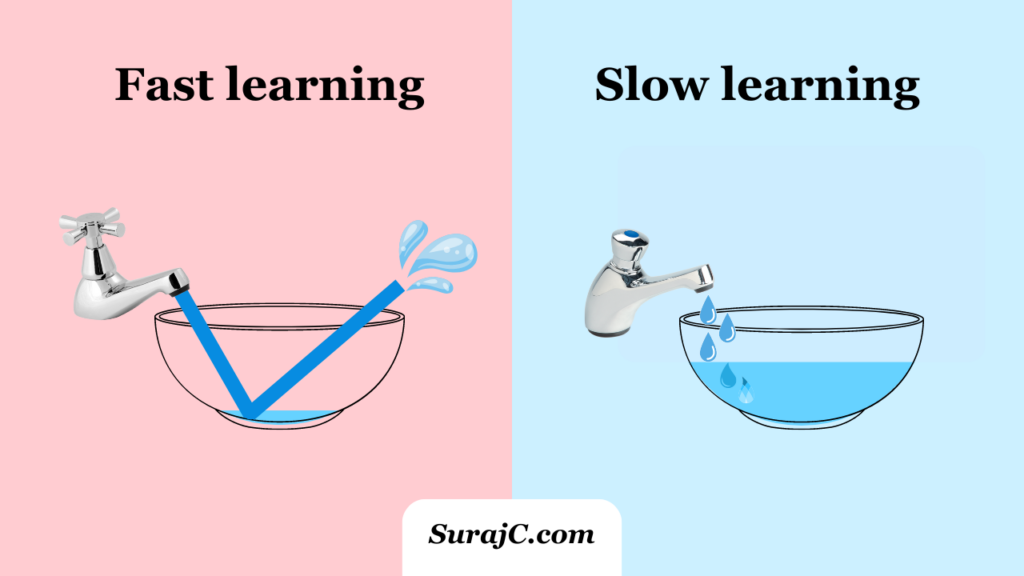 Fast learning vs slow learning